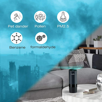Room Car Air Purifier Cleaner HEPA Filter Remove Odor Dust Mold Home Allergies