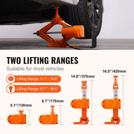 VEVOR Electric Car Jack, 3 Tons  6600 Lbs Scissor Jack With Electric Impact Wrench, 12V Car Jack With Double Saddles With Remote Control, Portable Car Jack Lifting For Sedan, SUV, Truck Tire Change