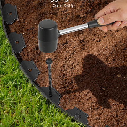 Landscape Edging 20ft X 2in L-Shaped Durable Plastic Garden Border No Dig