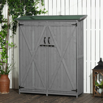 Outdoor Storage Cabinet Garden Shed Utility Tool Organizer with Waterproof Asphalt Rood