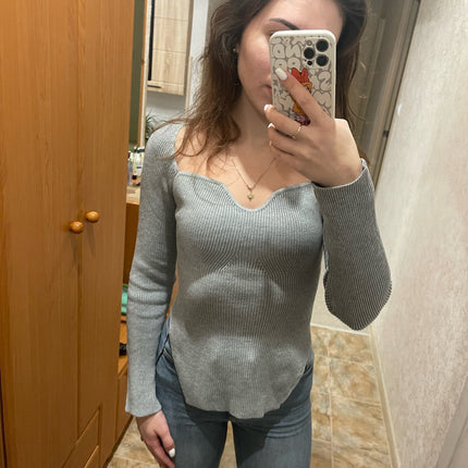Women's Off-neck Pullover Long Sleeve Top Bottoming Sweater