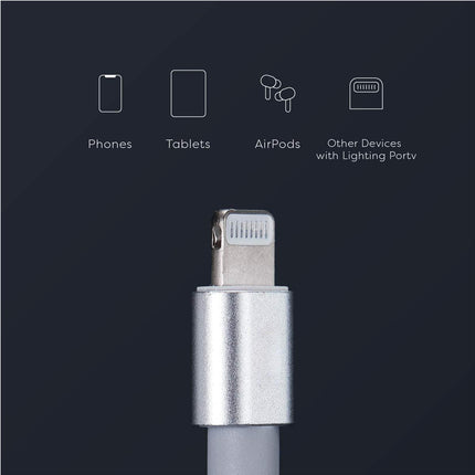 150cm 180cm USB Charging Cable A Pple MFi Certified, Nylon Braided Jacket,silver Premium Series