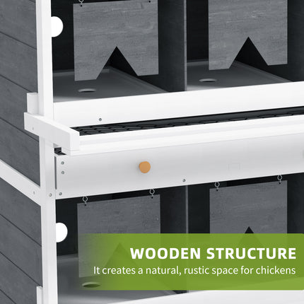 Chicken Nesting Box, 8 Compartment Wood Laying Boxes For Chicken Coop