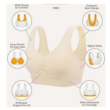 3-Pack Sports Bras For Women, Padded Strappy Racerback Push Up Open Back Medium Support Sports Yoga