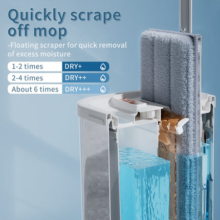 Separates Dirty Water Mop, Flat Mop And Bucket For Home With  Extra Refills, Stainless Steel Mop And Bucket With Wringer