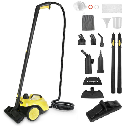 1Pc 1800W Steam Cleaning Machine With Wheels High Temperature And Pressure Steamer Cleaner With 2L Water Tank Stepless Steam Control 15 Accessories