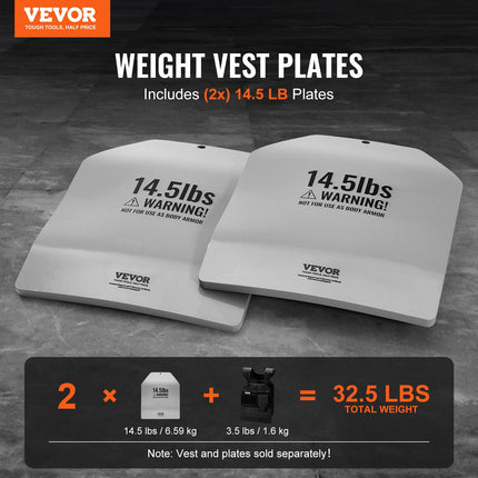 Curved Weight Vest Plates, 14.5 LB Pairs, Premium Steel Weighted Plates, Contoured Ergonomic Fit – WODs, Additional Weight For Weight Vests, For Strength Training, Running, Heavy Workouts