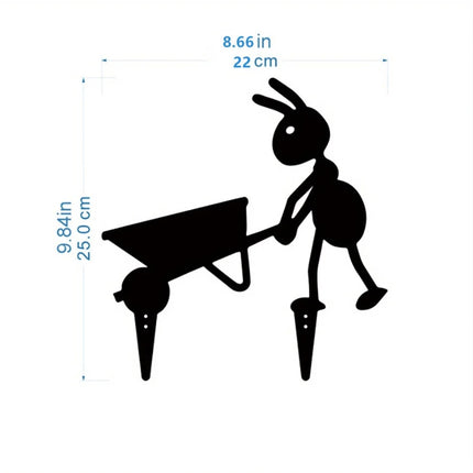 Decorative Iron Ant Garden Stake - Outdoor Metal Yard Art For Lawn, Patio