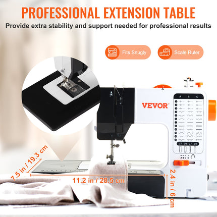 Sewing Machine, Portable Sewing Machine For Beginners With 38 Built-in Stitches & Reverse Sewing, Dual Speed Sewing Machine With Extension Table Foot Pedal, Accessory Kit Family Home Travel