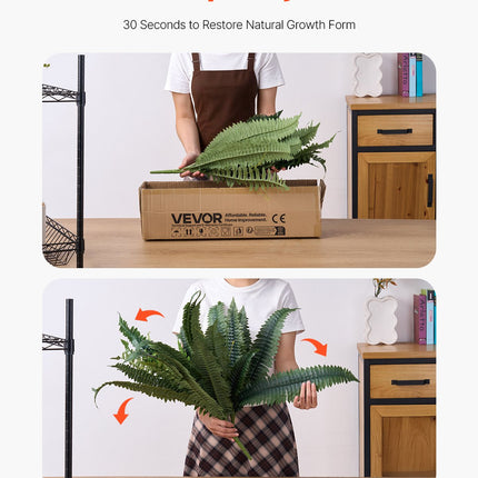 Artificial Ferns 1Pcs, 47 Inch Artificial Boston Ferns Plants, Faux Fern With 88 Branches, Artificial Plants Large For Outdoors Indoor Home, Office,Garden  Flowerpot Unincluded