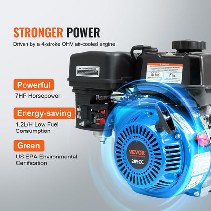 Gasoline Engine Water Pump Gas Powered Transfer Pump 2 In 6.5HP 4-Stroke