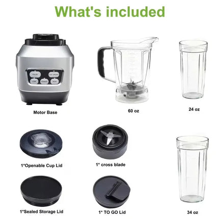 Moothie Blender, Countertop Blenders For Kitchen With 23 34 60oz BPA-Free Portable Cups, Professional Smoothie Maker With Four Programs For Shakes, Sauces, Juice And Ice Crushing