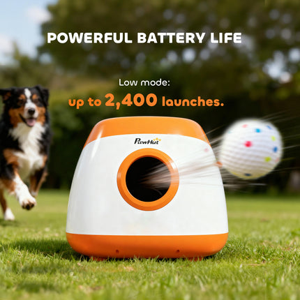 Automatic Dog Ball Launcher with 26-79 FT Distance, Automatic Ball Launcher for Medium and Large Dogs, Orange