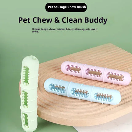 DOG Chew Toys For Teeth Cleaning,Pet Sausage Chew Brush,Pet Chew & Clean Buddy