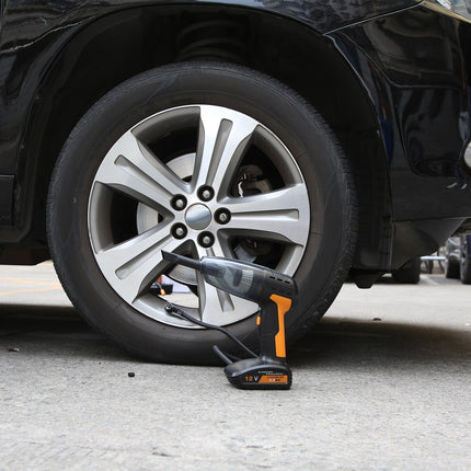 1Pc 4 In 1 Cordless Car Vacuum Cleaner And Tire Inflator With LED Light Digital Display Tire Pressure Gauge 150PSI Rechargeable Air Compressor Pump Essential Car Accessories
