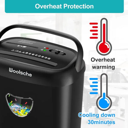 Cross Cut Paper Shredder,High-Performance,14-Sheet Capacity,6.6 Gallon Basket,P-4 Security-Jam Proof Heavy Duty Shredder For Home And Office