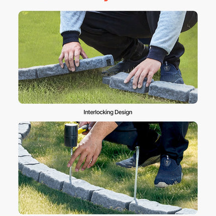 Fake Stone Landscape Edging 46.2 X 2.2 In Garden Lawn Edging Border For Walkway