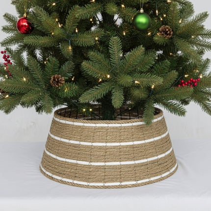 Woven Seagrass Christmas Tree Collar Boho Coastal Farmhouse Decor