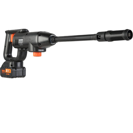 VEVOR Cordless Pressure Washer, 580-PSI 1.1 GPM Portable Power Cleaner, Handheld High-Pressure Car Washer Gun With 4.0Ah Battery, Charger, 6-in-1 Nozzle, For Home Floor Cleaning & Watering
