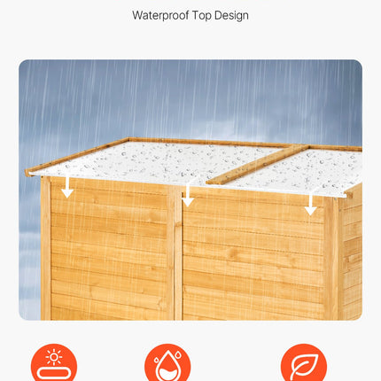Outdoor Wooden Storage Shed Waterproof Garden Tool Metal Shed 55x67.5 Inch