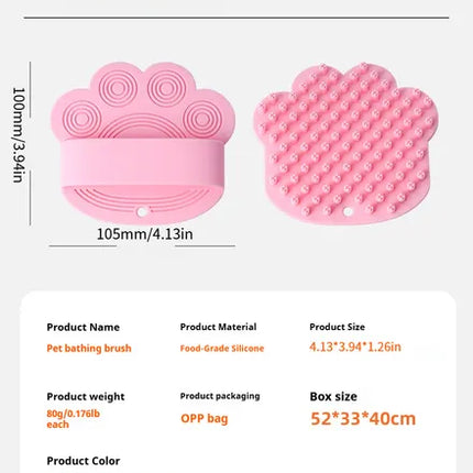 Dog Bath Brush,Pet Bath Comb Brush Soothing Massage Rubber Comb,Pet Bathing Brush