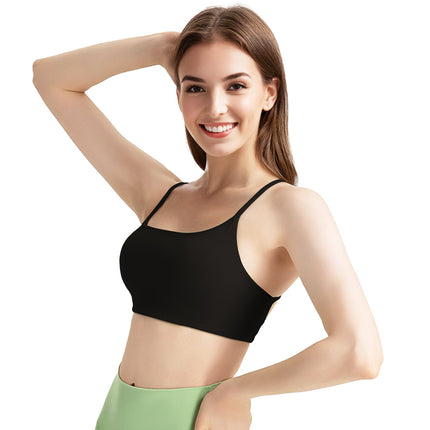 1Pc Women Cross Back Sport Bras Padded Strappy Crop Open Back Low Impact Bras Sexy Fitness Tank Tops With Removable Pads Thin Straps For Gym Yoga Workout Running
