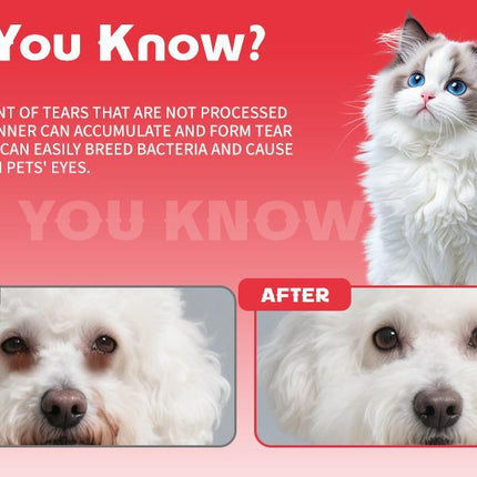 Pet Tear Stain Removal Powder - Natural And Gentle Formula, Eye And Fur Care, Tear Stain Removal And Brightening, An Essential Product For Pet Eye Cleaning.