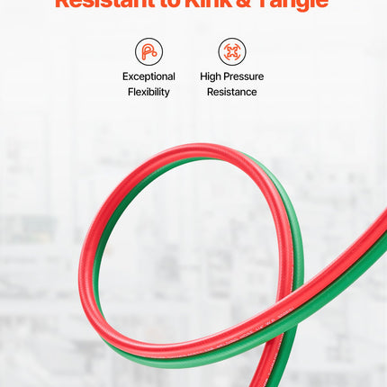 Oxygen Acetylene Hose, 1/4-Inch X 50FT Oxy Acetylene Hose With 9/16"-18 B Fitting, 300PSI T Grade Welding Cutting Torch Twin Hose, Compatible With Oxygen, Acetylene, Propane And Other Fuel Gases