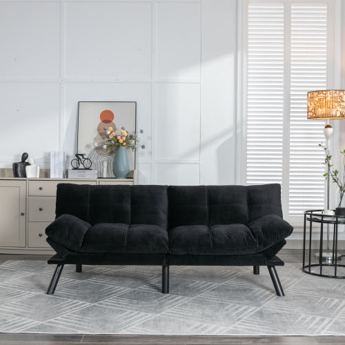 Black Convertible Folding Modern Sofa Bed