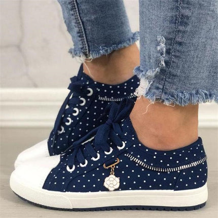 Solid Color Canvas Shoes Flat Lace-up Mesh
