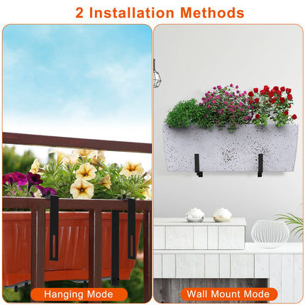 4Pcs Per Set Adjustable Planter Box Brackets Flower Box Holders Window Boxes Planters Hooks No Drill Railing Planter Mounts For Windowsills Garden Fences Balcony